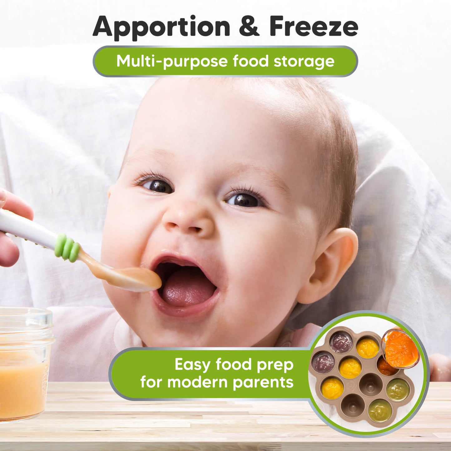 Apportion & Freeze, Multi-purpose food storage, Easy food prep for modern parents 27627594252474