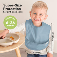 Load image into Gallery viewer, Super-Size Protection - For pint-sized spills. Suitable for 6-36 months
10 inches by 9 inches or 25cm by 23cm
