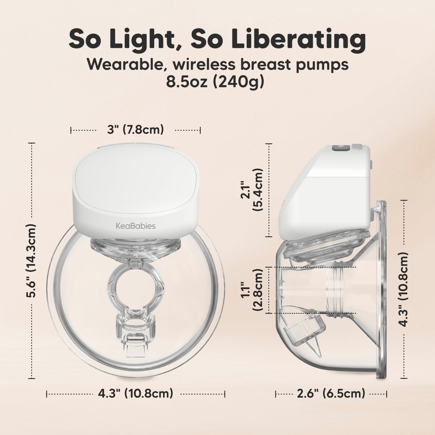 So Light, So Liberating: Wearable, wireless breast pumps, 8.5oz (240g)
 31830689317050