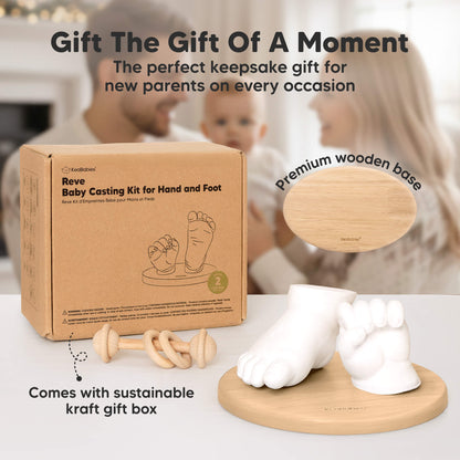 Gift the Gift of a Moment, the perfect keepsake gift for new parents or any occasion, comes with sustainable kraft gift box, premium wooden base.
 30997254897850