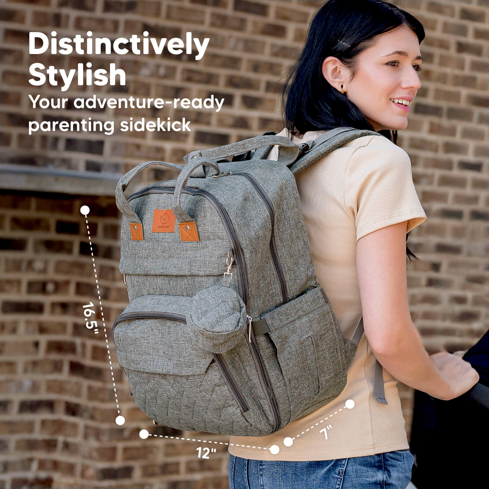 kelty backpack diaper bag gray KeaBabies Rove Diaper Bag Classic Gray