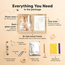 Load image into Gallery viewer, Rune Hand &amp; Footprint Keepsake Frame (Ash Wood)
