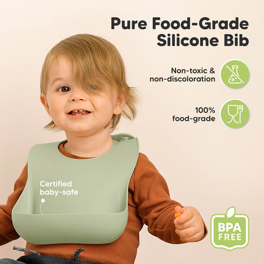 2-Pack Prep Silicone Bibs (Sage)