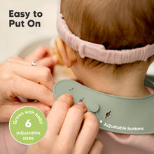 Load image into Gallery viewer, 2-Pack Prep Silicone Bibs (Sage)
