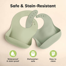 Load image into Gallery viewer, 2-Pack Prep Silicone Bibs (Sage)
