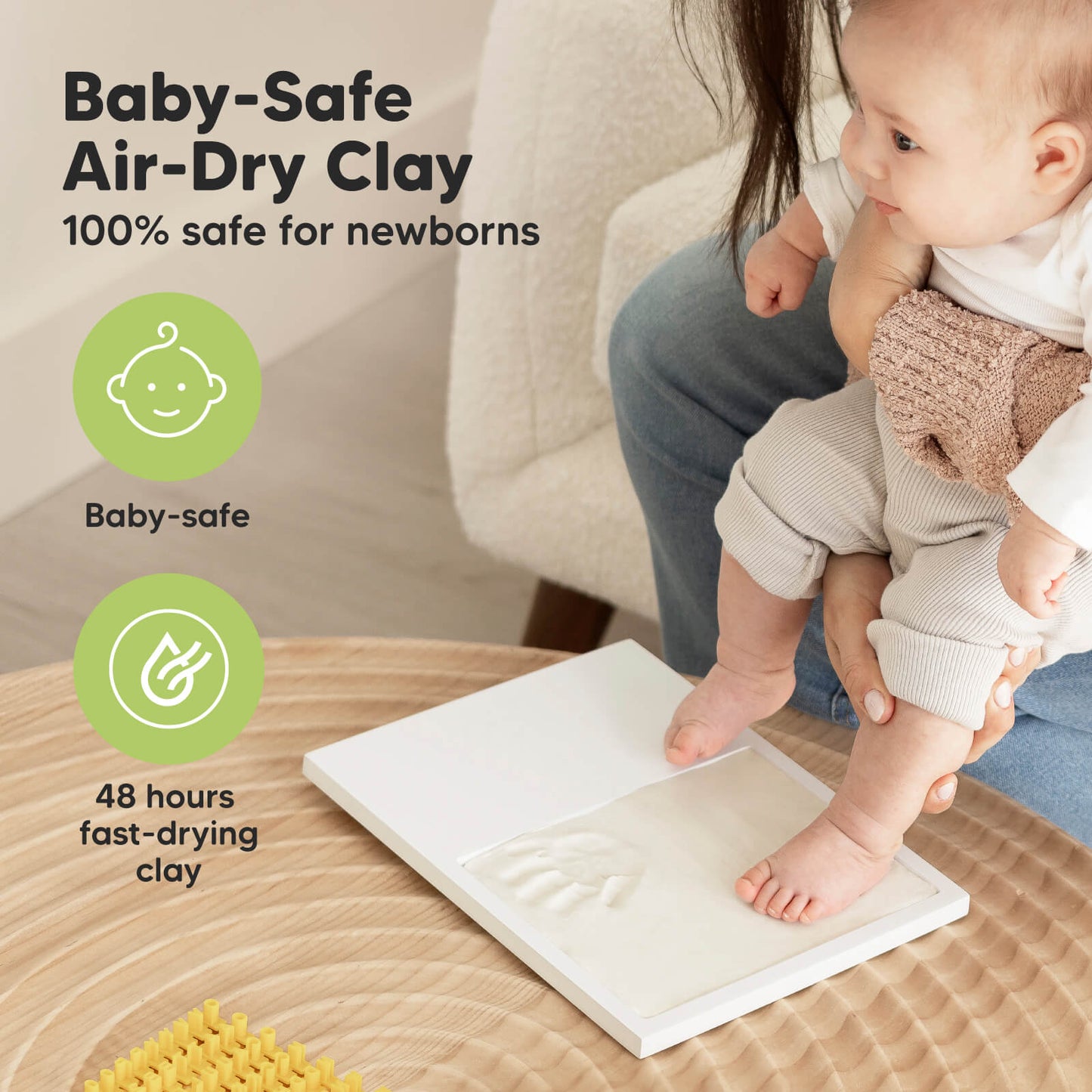 Baby-Safe Air-Dry Clay 100% safe for newborns 48 hours fast-drying clay 26501846761658