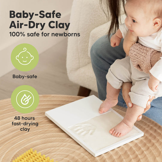 Baby Handprint & Footprint Keepsake Solo Frame (Ash Wood)