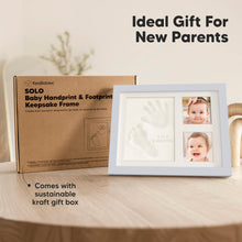 Load image into Gallery viewer, Baby Handprint &amp; Footprint Keepsake Solo Frame (Mist Blue)
