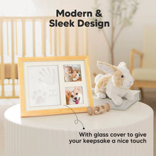 Load image into Gallery viewer, Baby Handprint &amp; Footprint Keepsake Solo Frame (Natural Pine)
