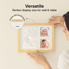 Load image into Gallery viewer, Baby Handprint &amp; Footprint Keepsake Solo Frame (Natural Pine)
