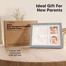 Load image into Gallery viewer, Baby Handprint &amp; Footprint Keepsake Solo Frame (Cloud Gray)
