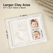 Load image into Gallery viewer, Baby Handprint &amp; Footprint Keepsake Solo Frame (Vintage White)
