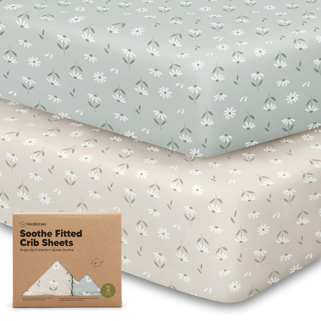Soothe Fitted Crib Sheet (Daisies)