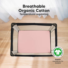 Load image into Gallery viewer, Soothe Fitted Mini Crib Sheet (Rose)
