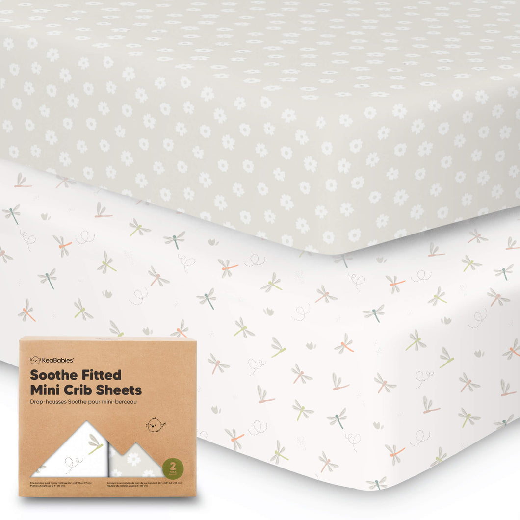 Soothe Fitted Mini Crib Sheet (Meadow)