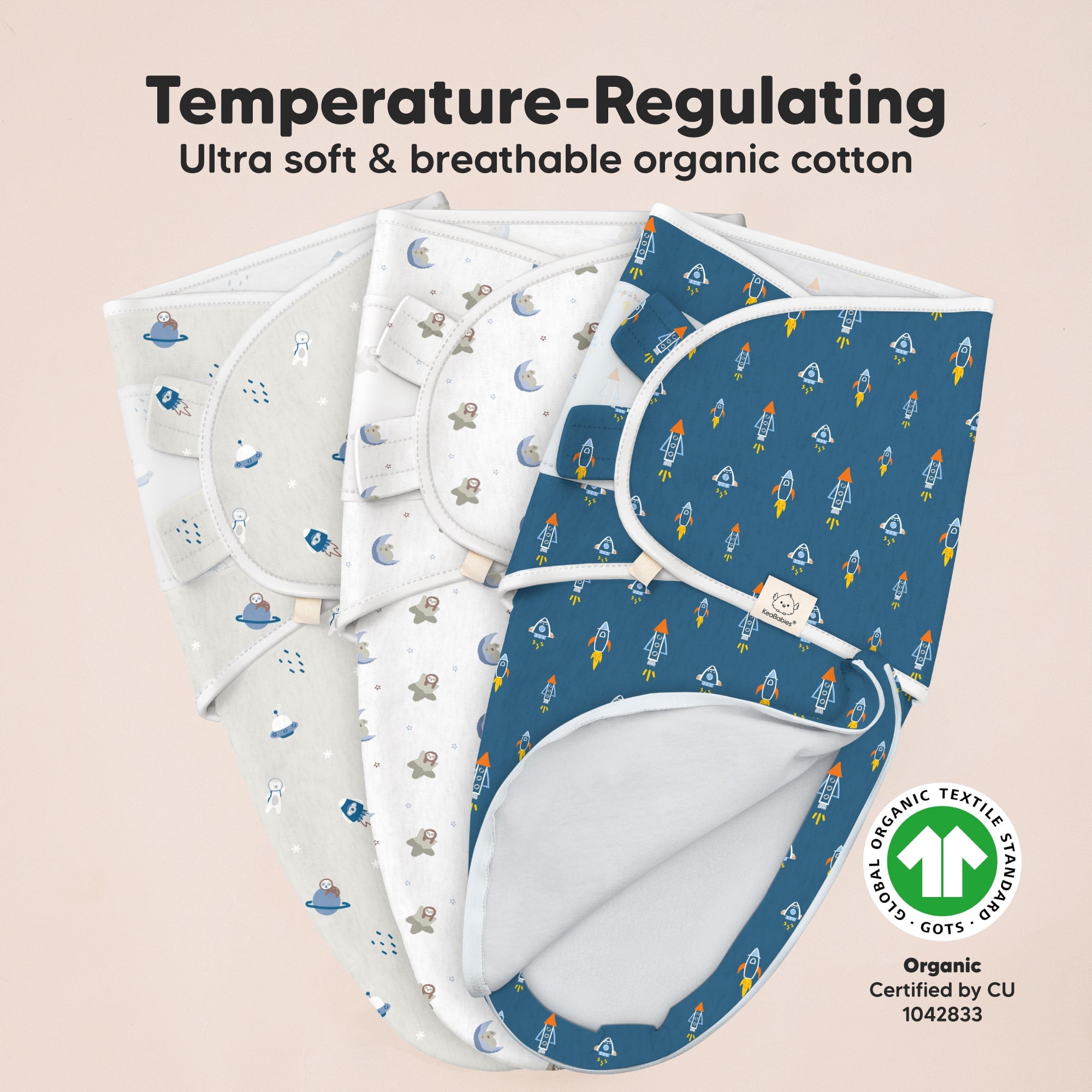 Organic Baby Swaddle Wraps for Newborn KeaBabies