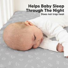 Load image into Gallery viewer, Soothe Fitted Crib Sheet (ABC Land Cloud)
