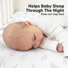 Load image into Gallery viewer, Soothe Fitted Crib Sheet (ABC Land Sky)
