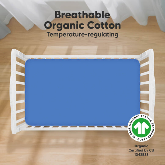Soothe Fitted Crib Sheet (Cornflower)