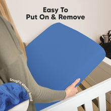 Load image into Gallery viewer, Soothe Fitted Crib Sheet (Cornflower)
