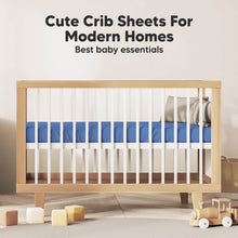 Load image into Gallery viewer, Soothe Fitted Crib Sheet (Cornflower)
