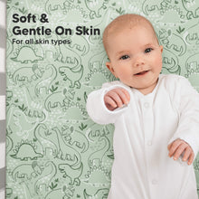 Load image into Gallery viewer, Soothe Fitted Crib Sheet (DinoDood)
