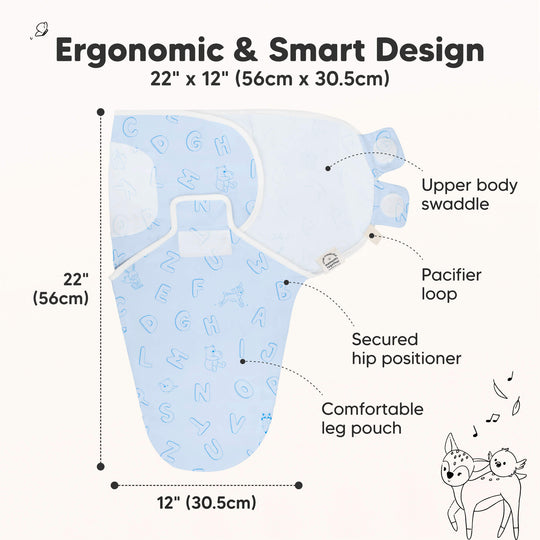 3-Pack Soothe Swaddle Wraps (ABC Land Cloud)