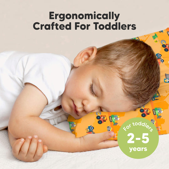Toddler Pillow with Pillowcase (Little Builders)