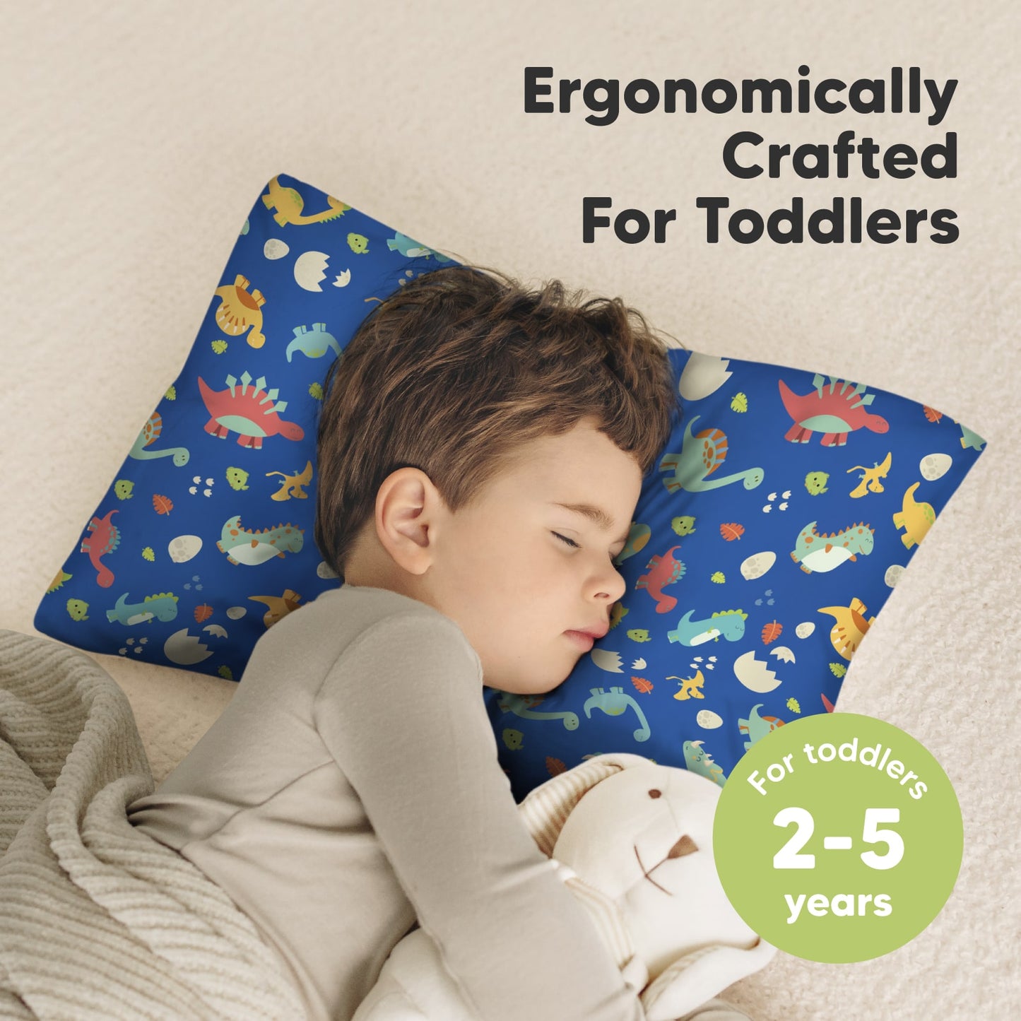 Ergonomically crafted for toddlers, this dreamy pillow provides the ideal support and comfort for ages 2–5.
 27542757900474