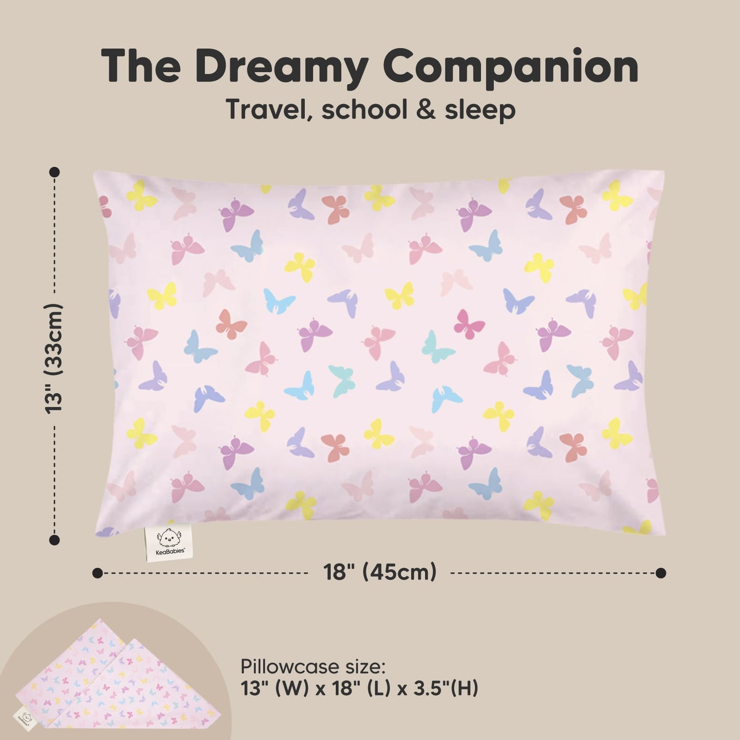 The dreamy companion pillow is perfectly sized for toddlers, measuring 13 × 18 inches, making it ideal for travel, school, and everyday sleep.
 27543088398522