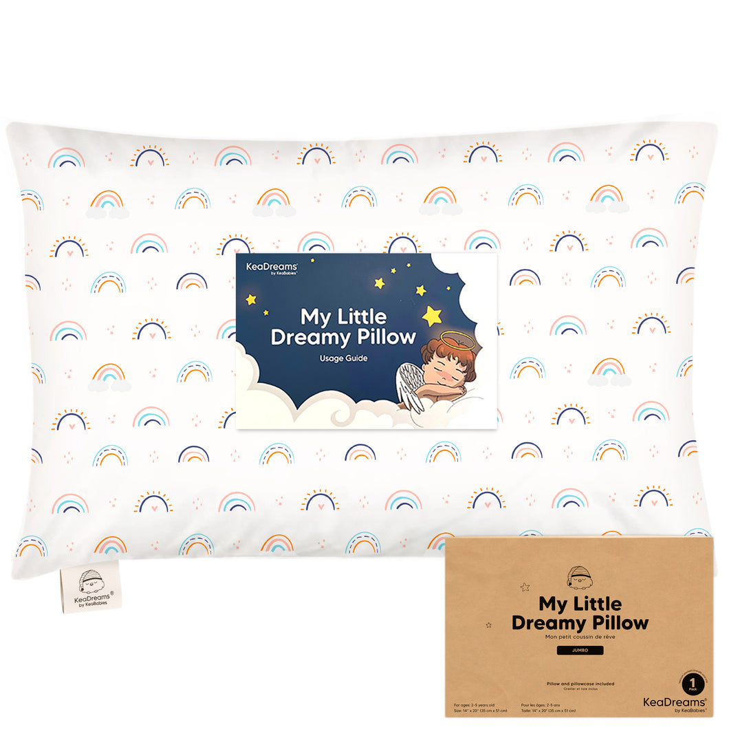Jumbo Toddler Pillow with Pillowcase (Jolly Rainbow)