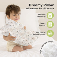 Load image into Gallery viewer, Toddler Pillow with Pillowcase (Flora Vale)
