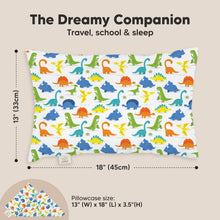 Load image into Gallery viewer, Toddler Pillow with Pillowcase (Happy Dino)
