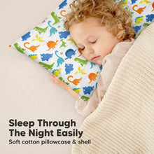 Load image into Gallery viewer, Toddler Pillow with Pillowcase (Happy Dino)
