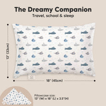Load image into Gallery viewer, Toddler Pillow with Pillowcase (Submarines)
