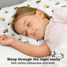Load image into Gallery viewer, Toddler Pillow with Pillowcase (Construction)
