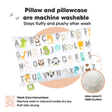Load image into Gallery viewer, Pillow and pillowcase are machine washable
Stays fluffy and plushy after wash

Wash Care Instructions:
Machine wash in cold and tumble dry low.
Fluff after drying.

HIGH-QUALITY FIBER FILLINGS
