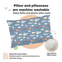 Load image into Gallery viewer, Toddler Pillow with Pillowcase (Up &amp; Away)
