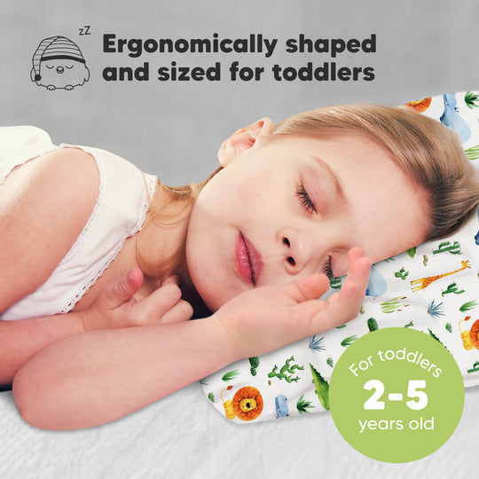 Toddler Pillow with Pillowcase (Zoo)
