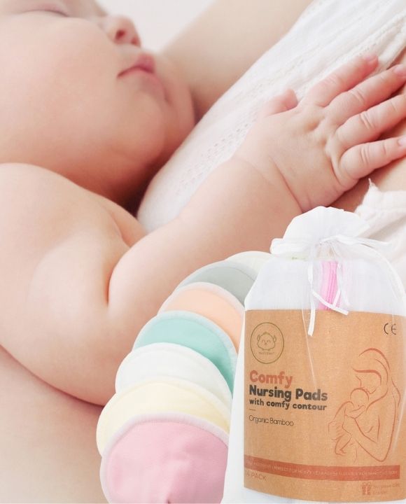 PureTree Organic Cotton Disposable Nursing Pads - for Breastfeeding (1 Box - 54 Pads)
