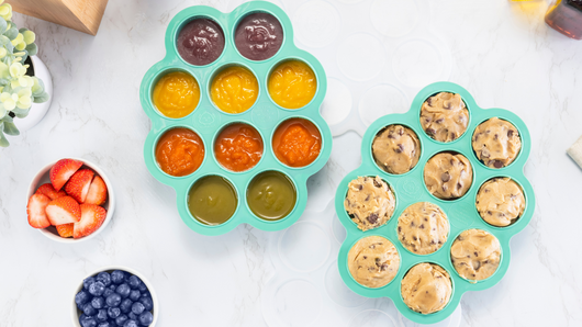 thumbnail image 2 of Kushies SILITRAY Silicone Baby Food Freezer Tray With Lid - BPA Free Storage For Purees & Breast Milk (Blue Azure) 2 of 12