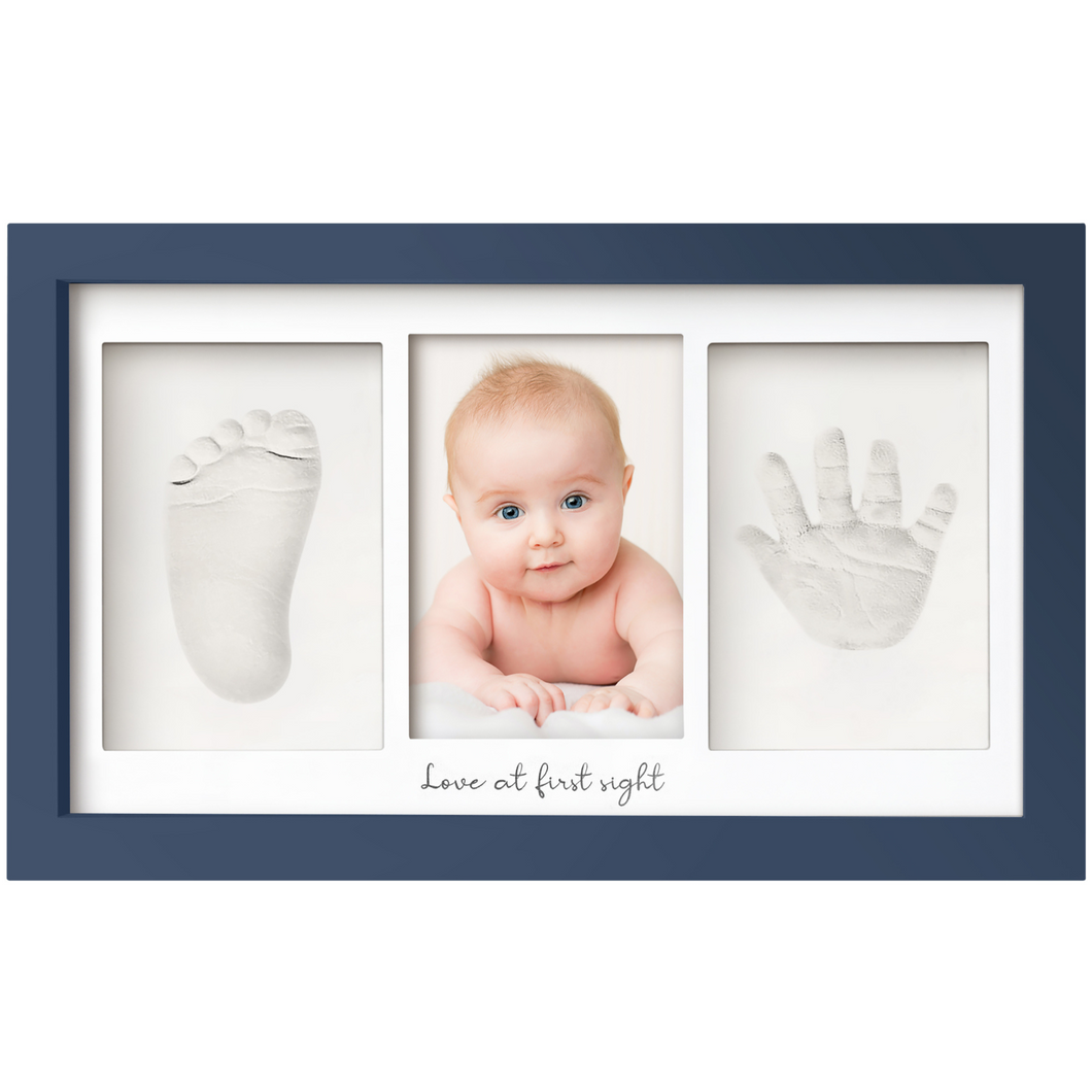 Baby Handprint & Footprint Keepsake Duo Frame (Midnight Blue)