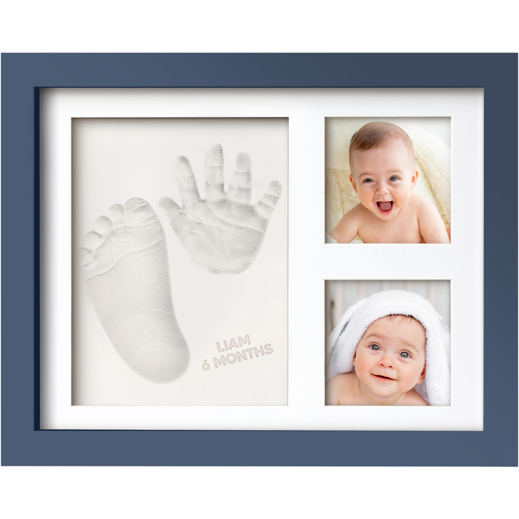 Baby Handprint & Footprint Keepsake Solo Frame (Midnight Blue)