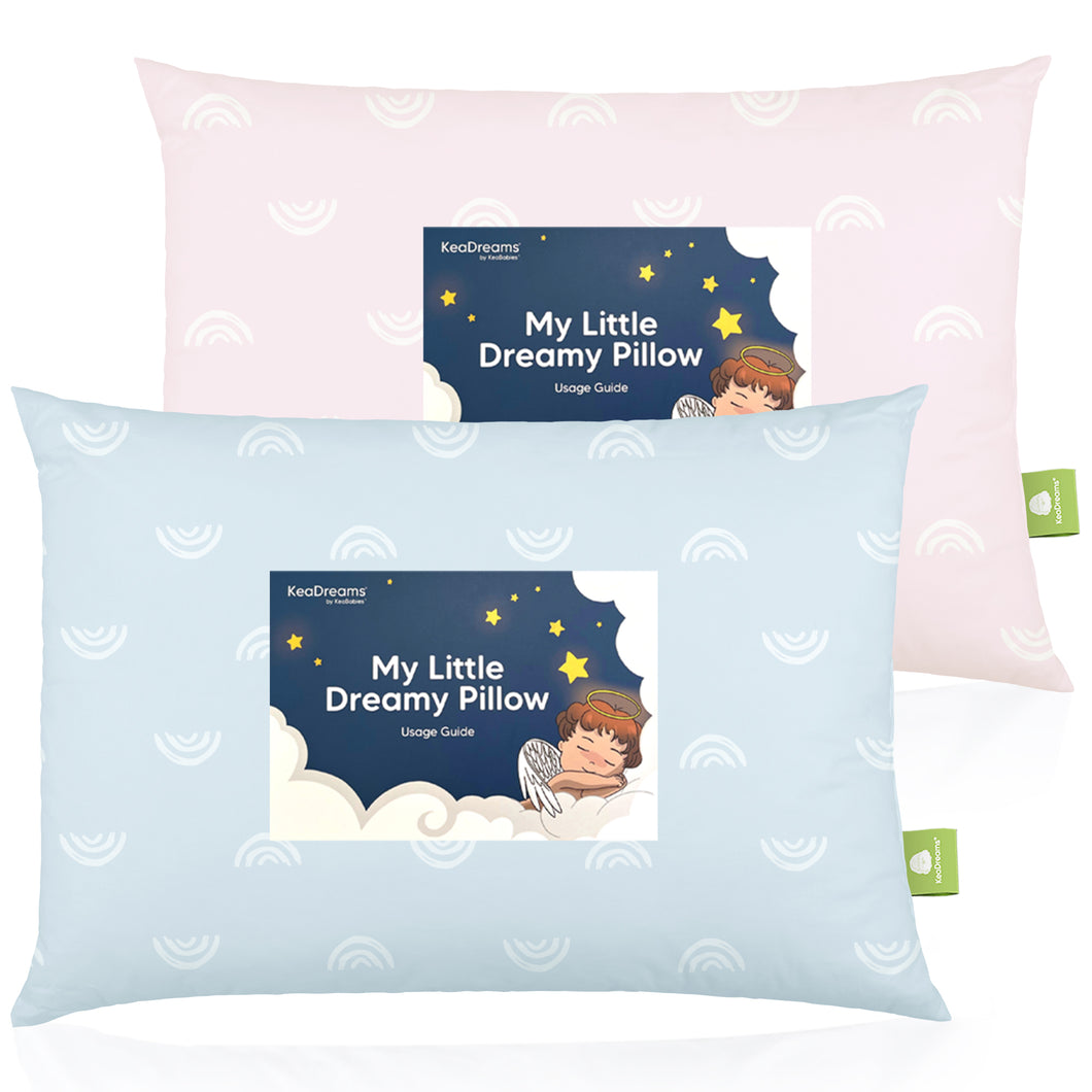 2-Pack Toddler Pillows (Pastel Rainbow)