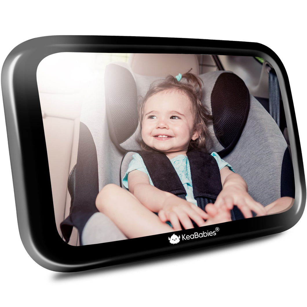 Baby Car Seat Mirror (Large, Sleek Black)