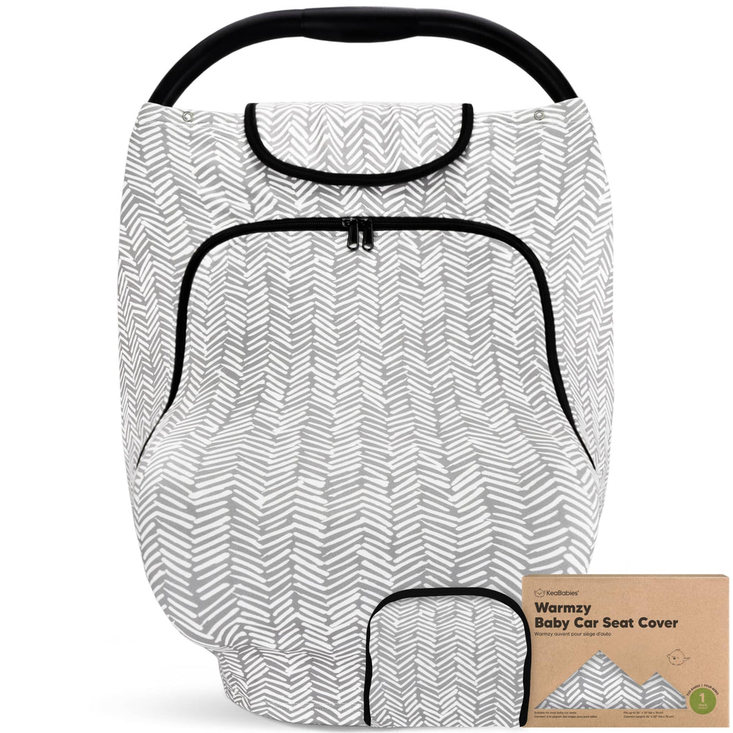 Warmzy Baby Car Seat Cover (Herringbone)