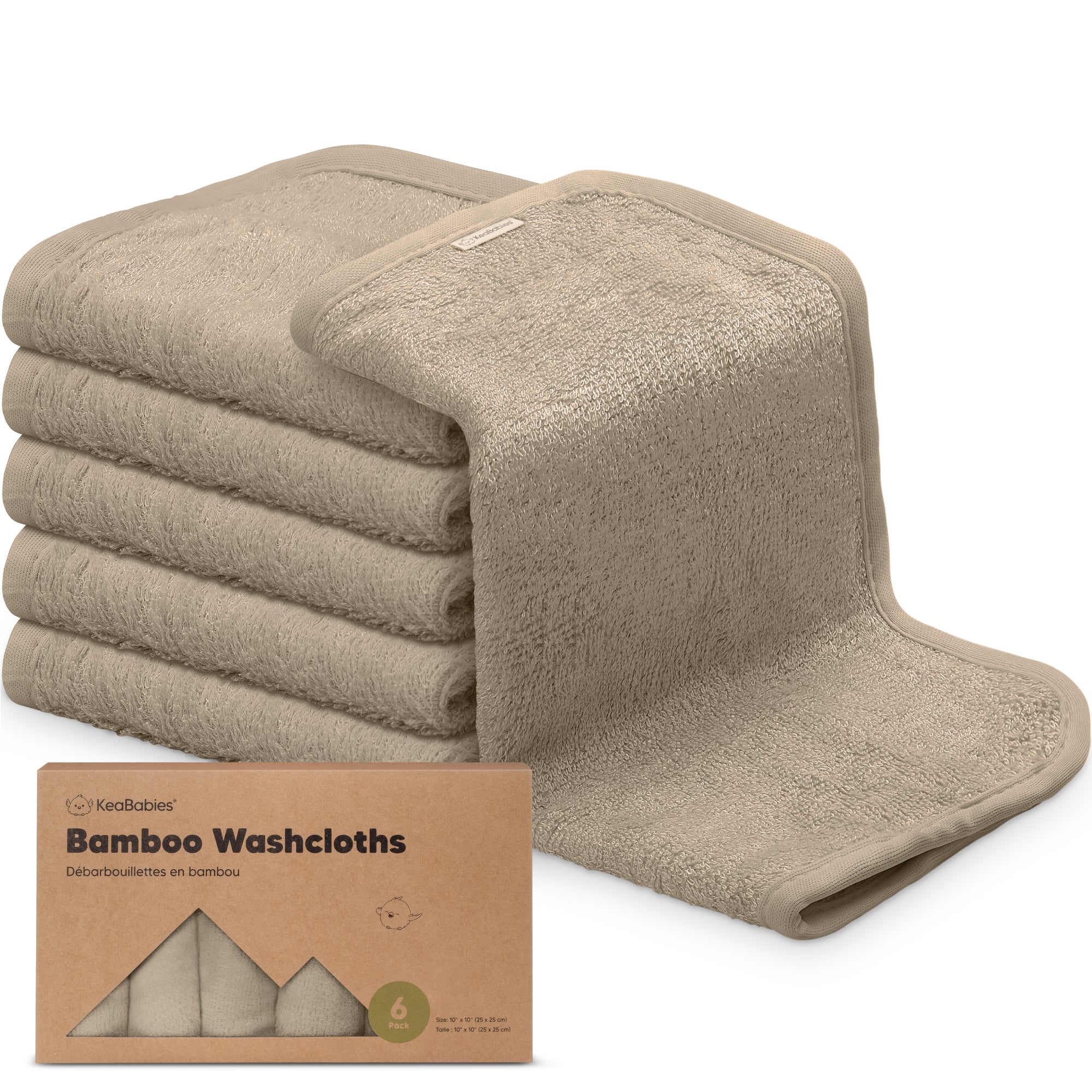 KeaBabies - 6-Pack Baby Bamboo Washcloths (Cool Gray) – Millie Bo Peep