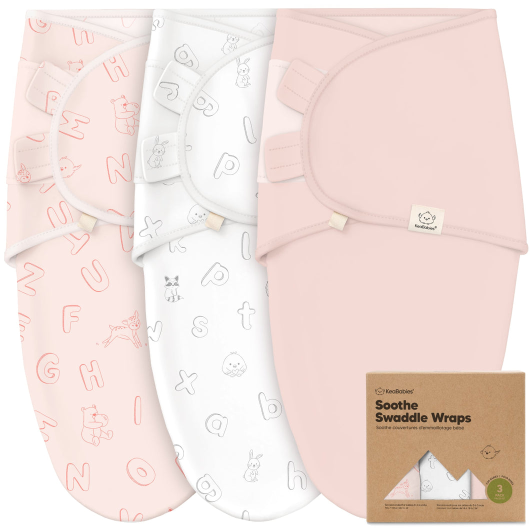 3-Pack Soothe Swaddle Wraps (ABC Land Rose)