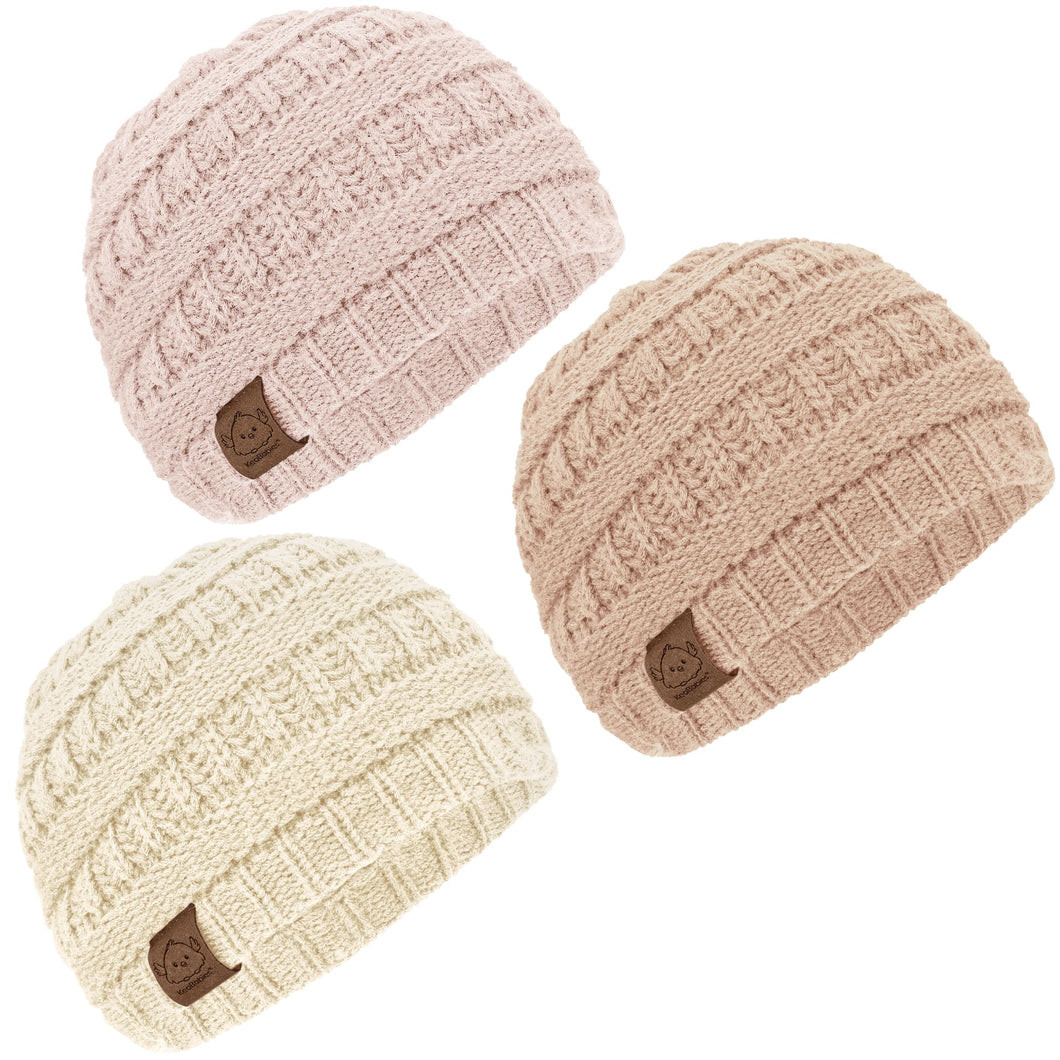 3-Pack Warmzy Baby Beanies (Pale, M)