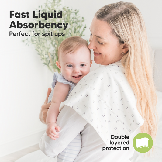 Fast Liquid Absorbency Perfect for spit-ups. Double Layered Protection.-on-hover